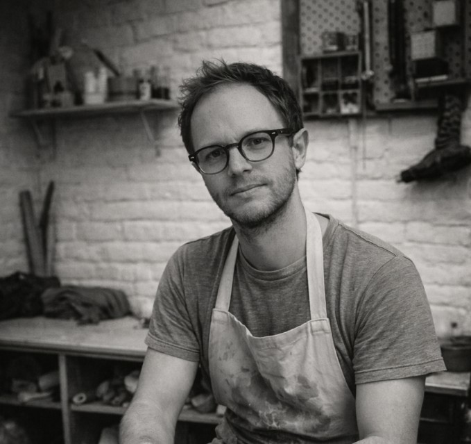 Alex le Potier dans son atelier