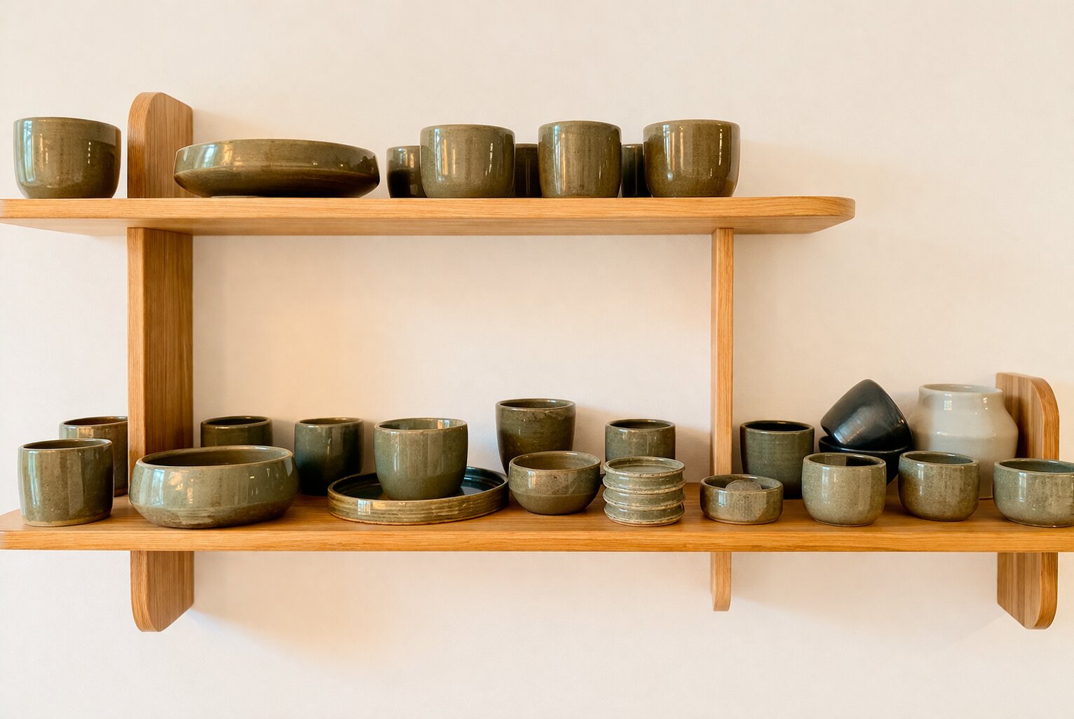 Étagère de pièces en grès